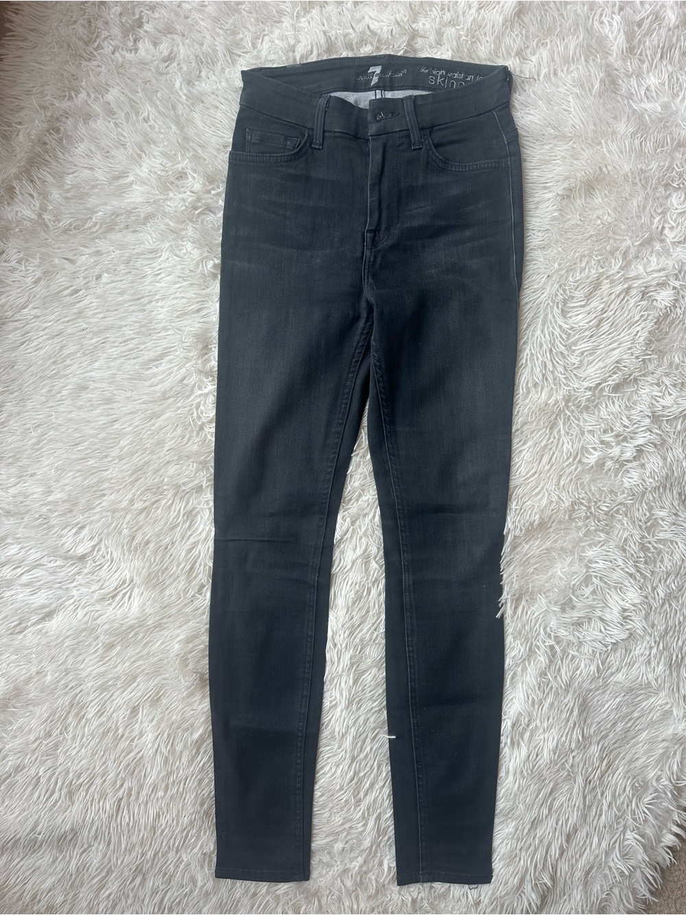 7 For All Mankind Gray High Waist Ankle Skinny Jeans Size 24